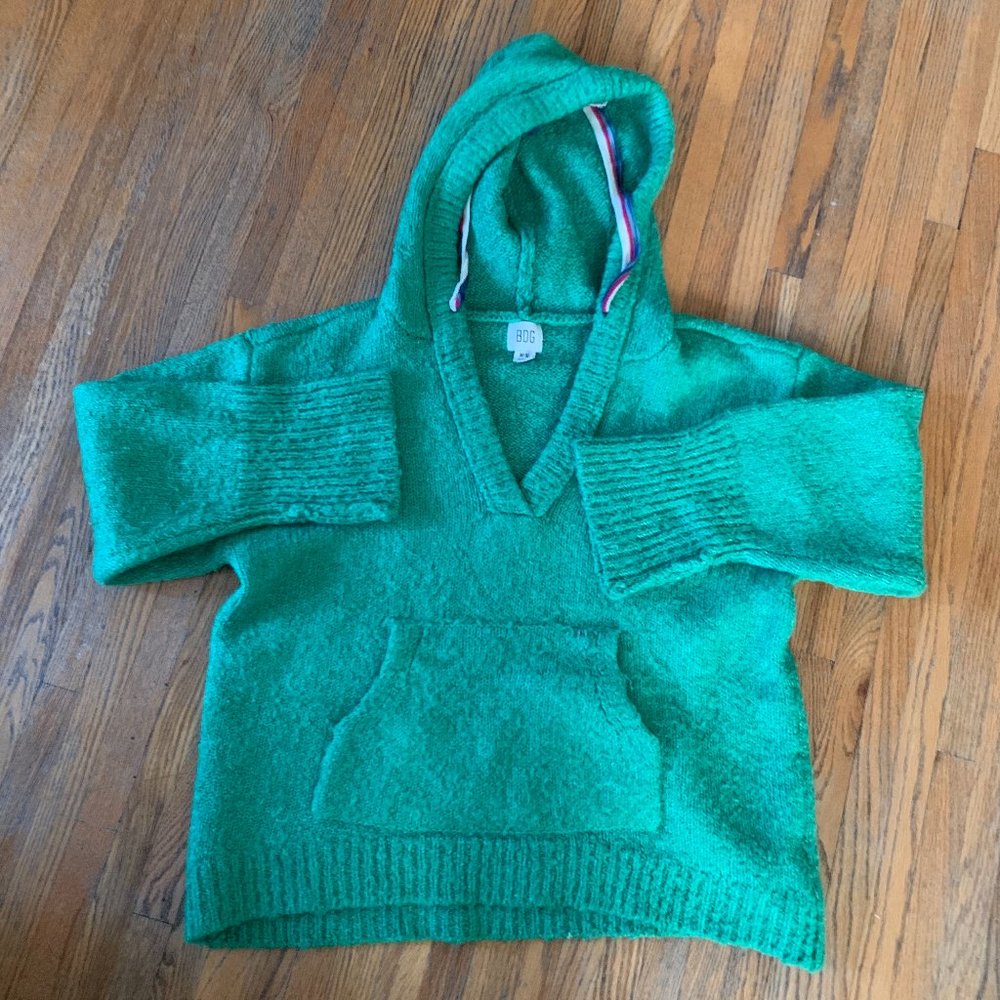 Urban Outfitter Sweater, BDG Sweater, Green Sweater, Green Hooded Sweater